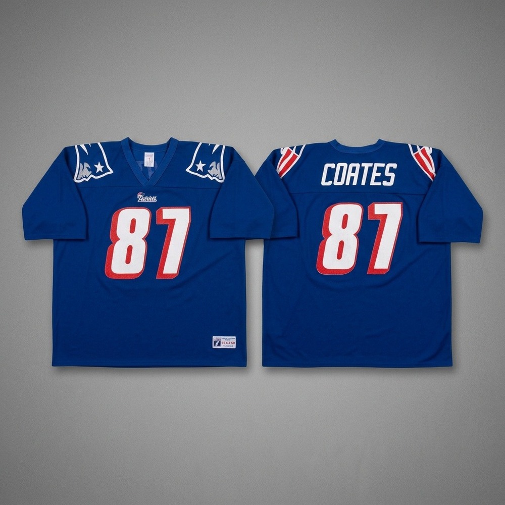 Vintage 90s Ben Coates #87 New England Patriots Logo 7 Jersey Blue Men's XXL